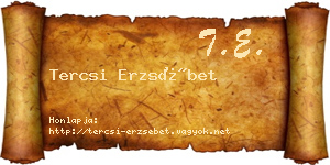 Tercsi Erzsébet névjegykártya