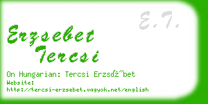 erzsebet tercsi business card